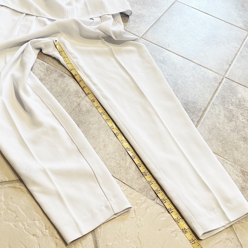 Trina Turk Banning White Crepe Jumpsuit V Neck Zipper Sleeveless White Size 6 - Picture 7 of 12